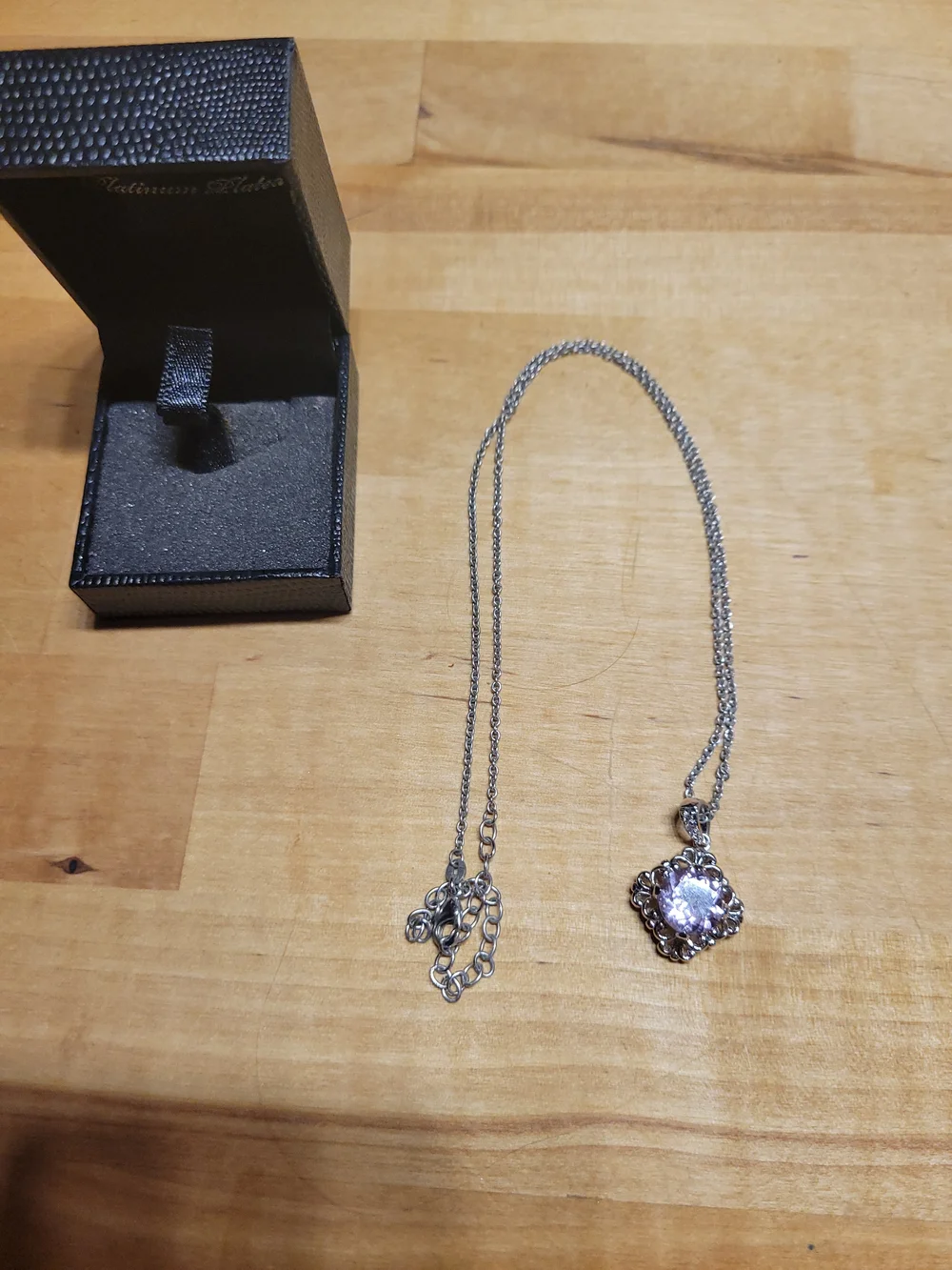 Gold Coast Platinum Plated Purple  Pendant Necklace